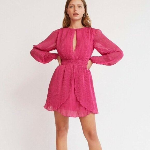 NWT Finders Keepers Bijou Mini Dress Fuchsia - Picture 2 of 8